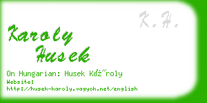 karoly husek business card